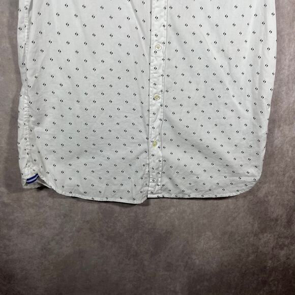 Scotch & Soda Shirt Mens Medium White Short Sleeve Button Up Regular Fit Casual - Picture 3 of 9